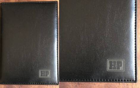 Cuaderno simil cuero con logo grabado