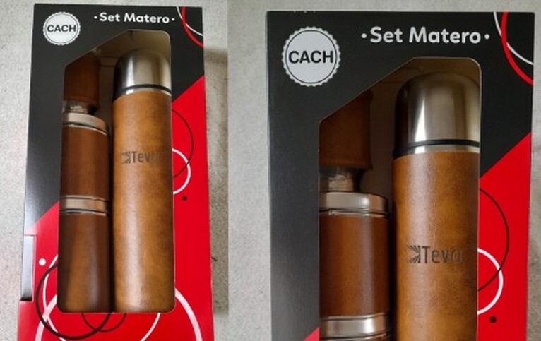 Juego matero en caja con logo grabado