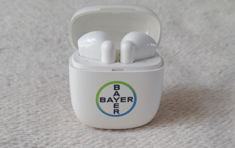 Auricular con logo corporativo estampado